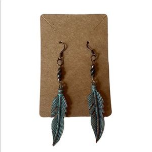 Boho Feather Dangle Earrings